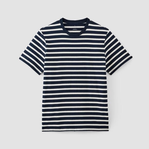 Everlane The Premium-Weight Crew | Uniform in Navy Bone, Size Medium - Picture 4 of 9